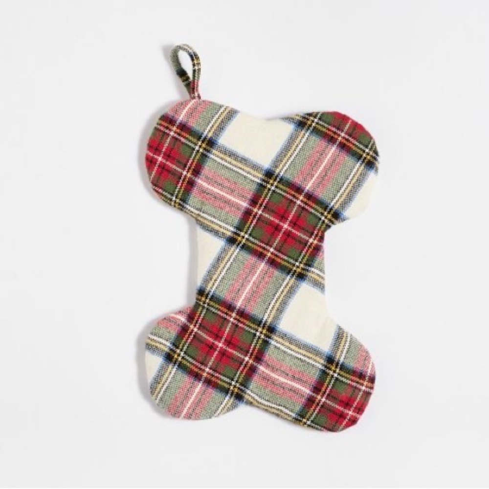 Brand New Stewart Plaid Dog Christmas Stocking